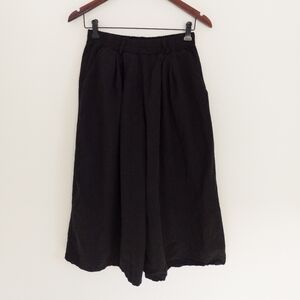 Made in Italy Cropped Culotte Pants Black One Size